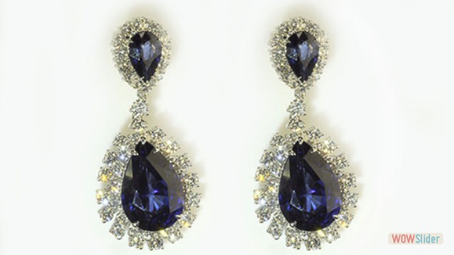 SAPPHIRE AND DIAMOND EARRINGS