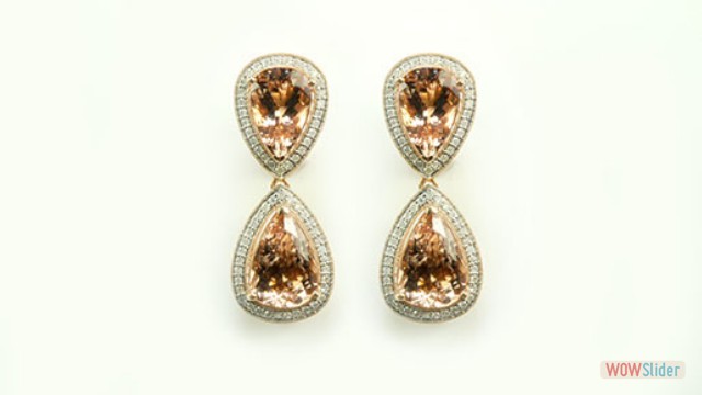 MORGANITE AND DIAMOND EARRINGS