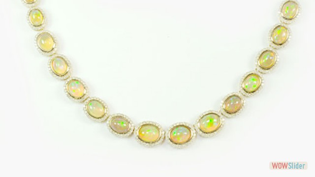 OPAL AND DIAMOND NECKLACE
