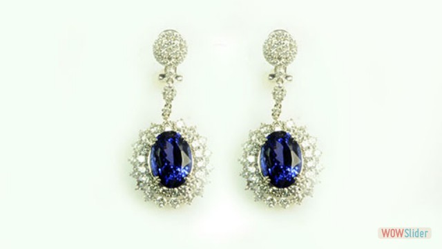 TANZANITE AND DIAMOND EARRINGS