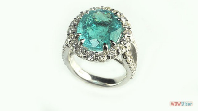 PARAIBA AND DIAMOND RING