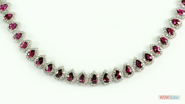 RUBELLITE AND DIAMOND NECKLACE