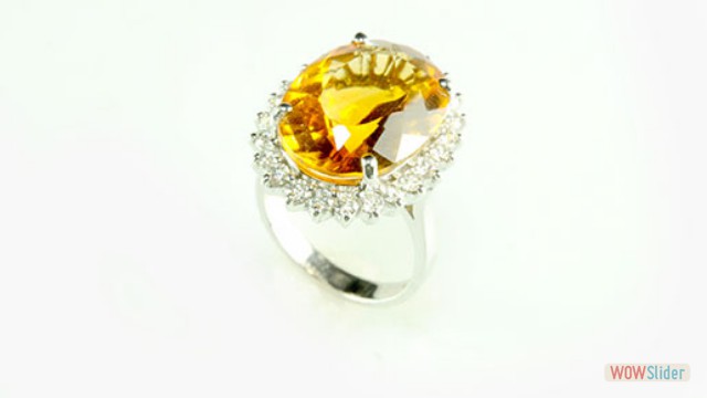 CITRINE AND DIAMOND RING